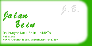 jolan bein business card